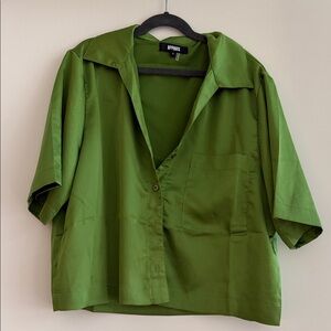Apparis Green Short-Sleeve Button-Down Camp Shirt